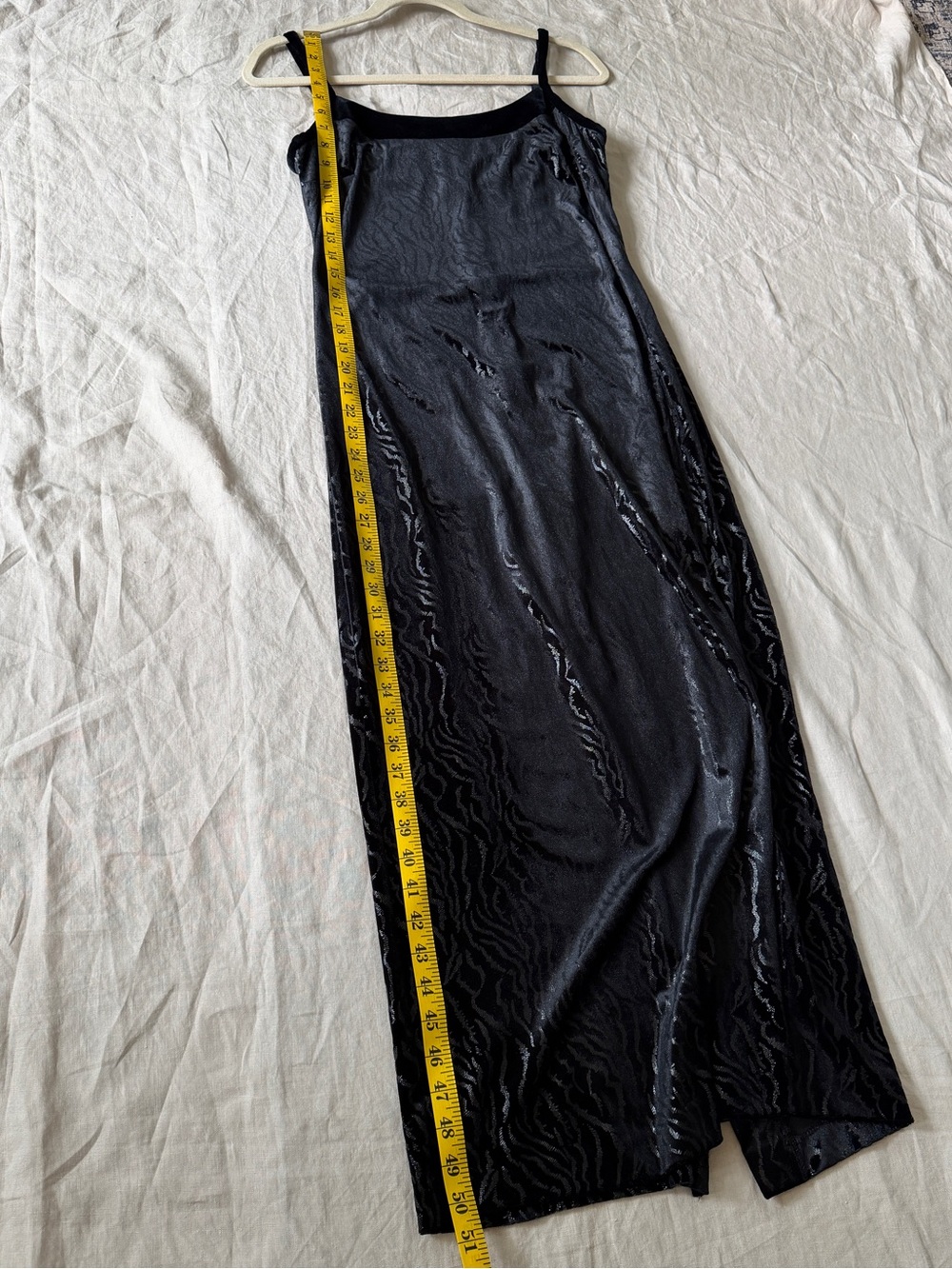 Vintage Joseph Ribkoff Black Velvet Slip Maxi Dress small - Picture 12 of 17